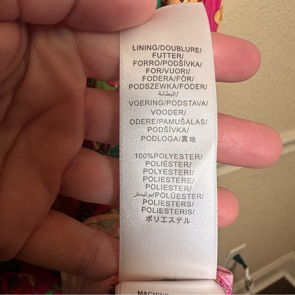 Adrianna Papell Long Sleeve Retro Printed A Line Dress In Pink Multi Size 8 NWT - Picture 14 of 16